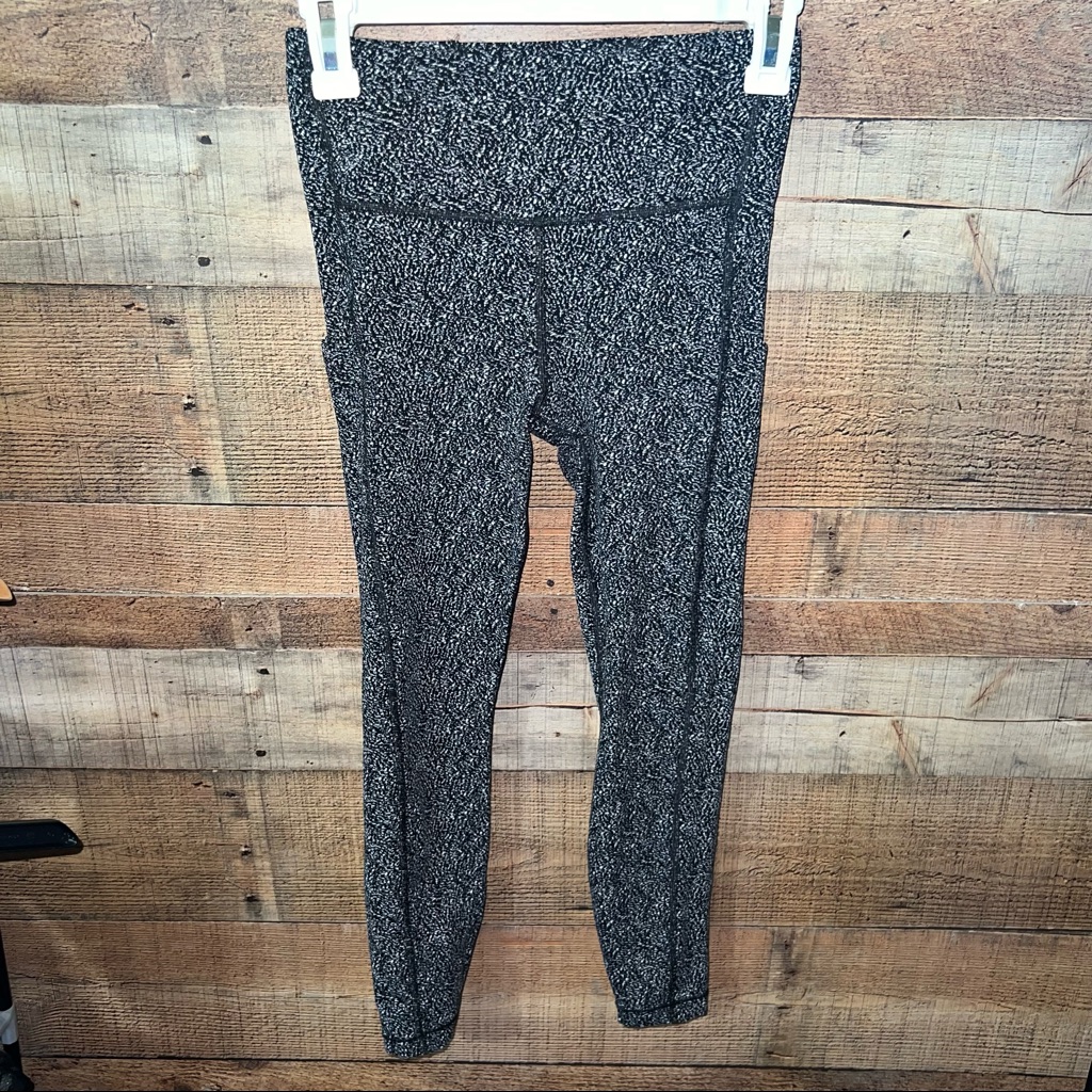 Athleta Marbled Black Leggings Yoga Workout Active Xs